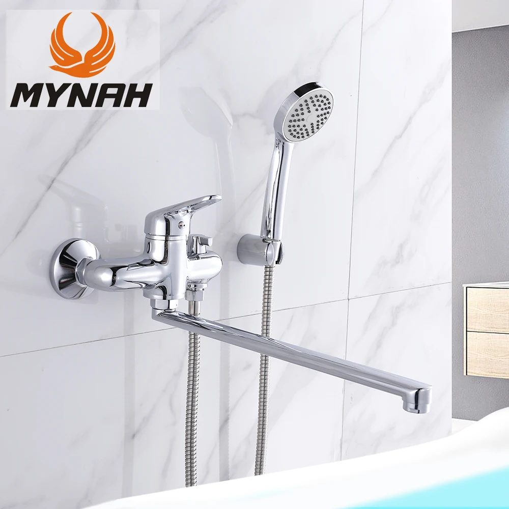 

MYNAH Bathtub Faucet Wall Mounted Hot & Cold Water Mixer Shower Faucet Bathroom Faucets Set Bathtub Water Tap смеситель в ванную