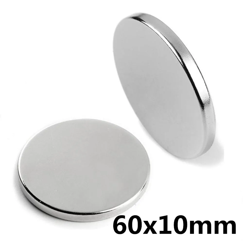 

Neodymium Magnet 5PCS 60x10mm NdFeB Super Strong Powerful Permanent Round Rare Earth Magnetic N35 Circular Magnet 60*10 mm