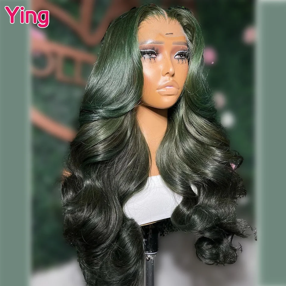 Ying Hair Dark Green Omber 13x6 Lace Front Wig Remy Human Hair  5x5 Transparent Lace Closure Wig 13x4 Body Wave Lace Front Wig