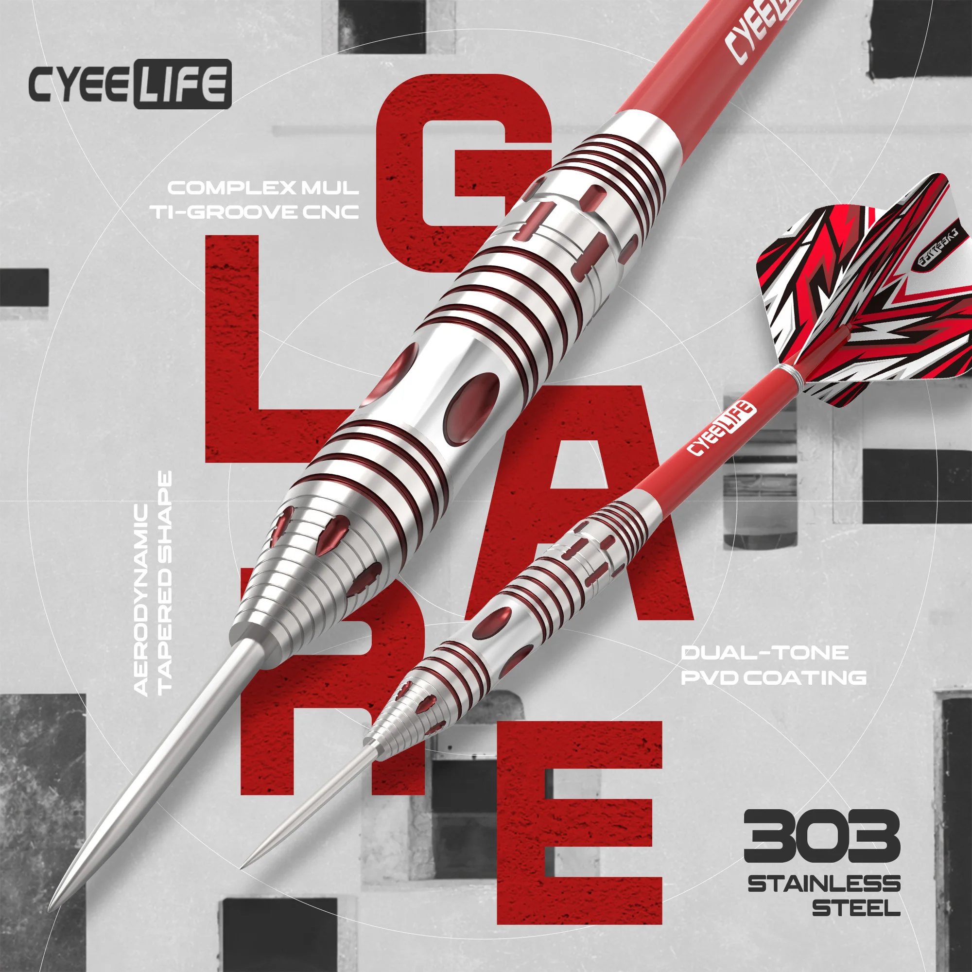 Фото Набор профессиональных дротиков CyeeLife, 3 шт./компл., с бесплатным футляром для переноски, 23 г, общая длина 16 см, стальные дротики с шафтами из поликарбоната №5