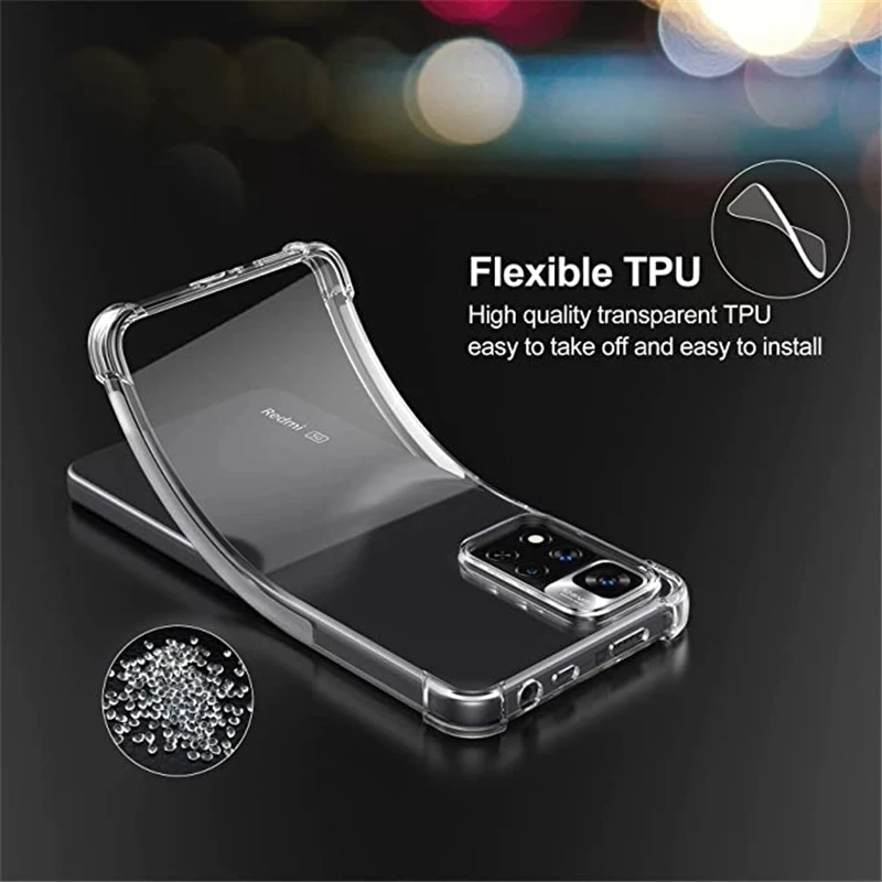 Four Corners Shockproof Case For Xiaomi Redmi Note 11 Pro 9 10 Pro Max Clear Soft Cover For Redmi Note 8 10S 9S 8T 9T 9 9A 9C 8A