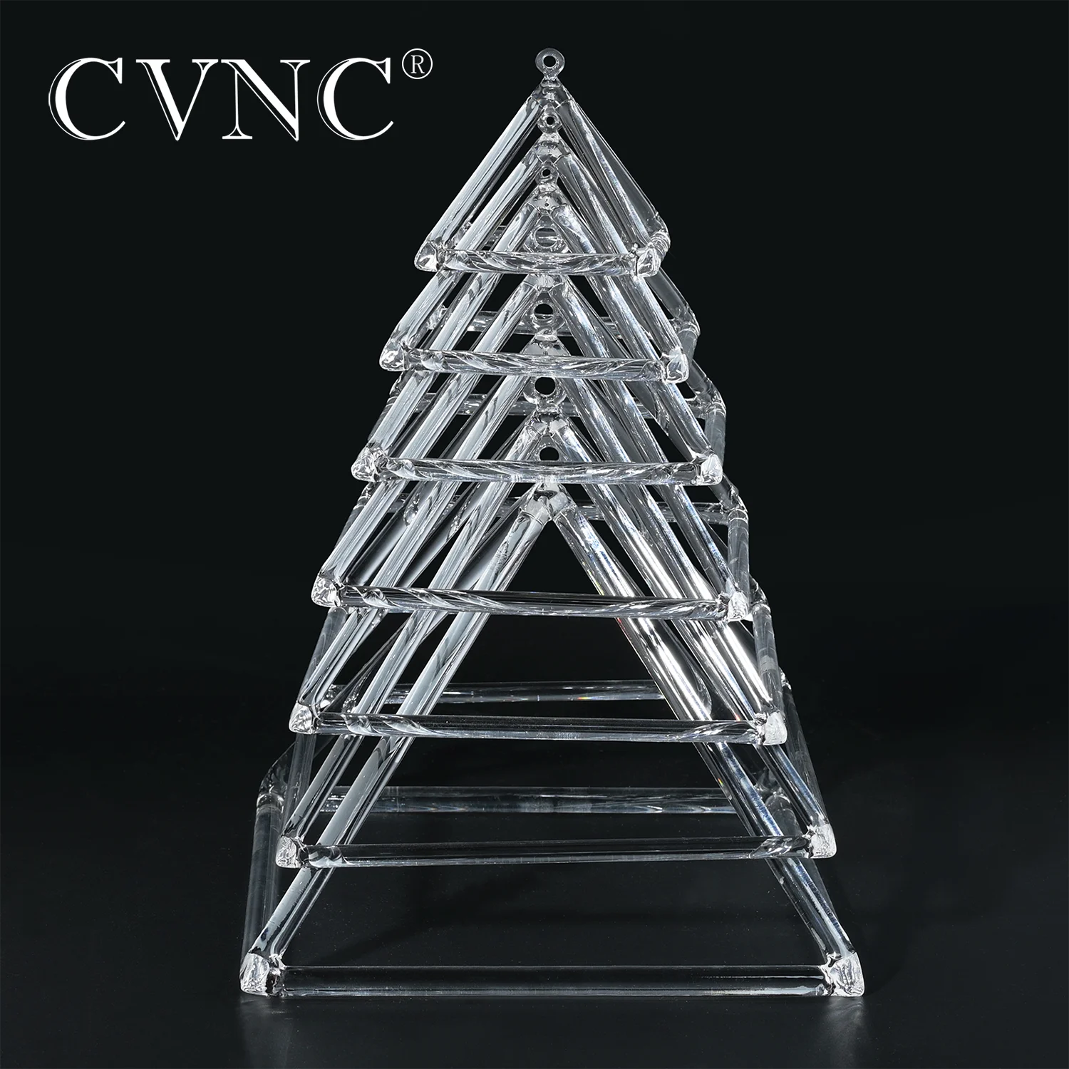 CVNC-Crystal Singing Pyramid for Sound Healing Therapy with Bag Clear Quartz 5 or 6 Inch