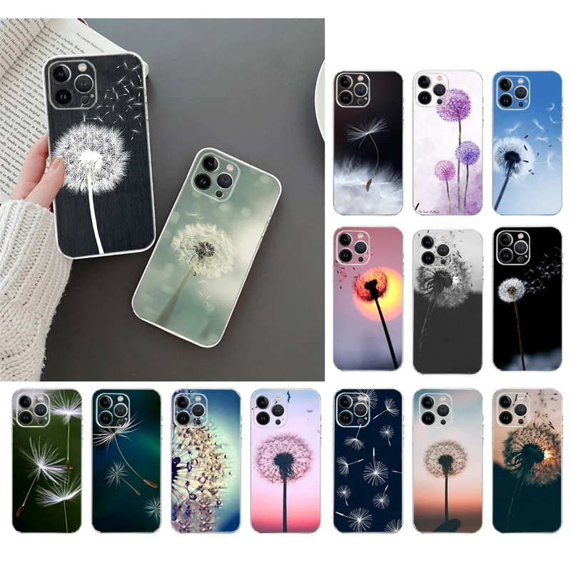 

Phone Case For iphone 14 13 12 11 Pro Max XS Max XR X 12mini 14 Plus SE Dandelion Case Funda Capa Cell
