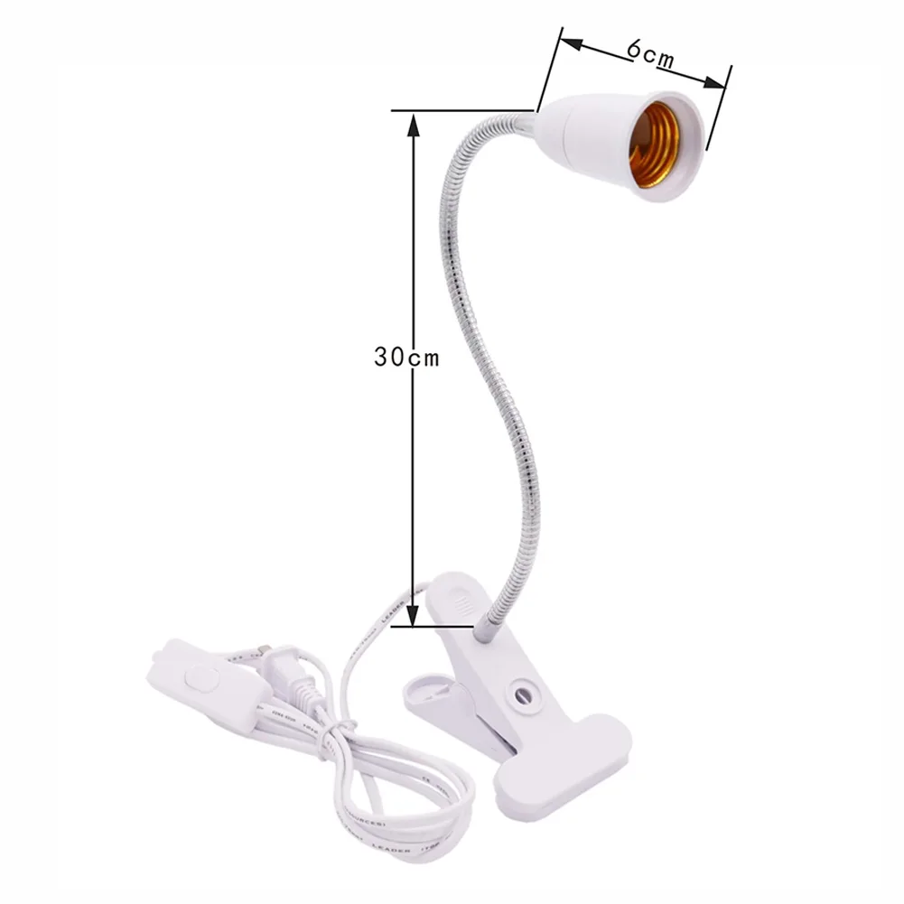 

43CM E27 Lamp Holder Universal Hose Clip Light Base LED Switch Wire Lamp Head Multi Functional Bedside Table Lamp UK Plug