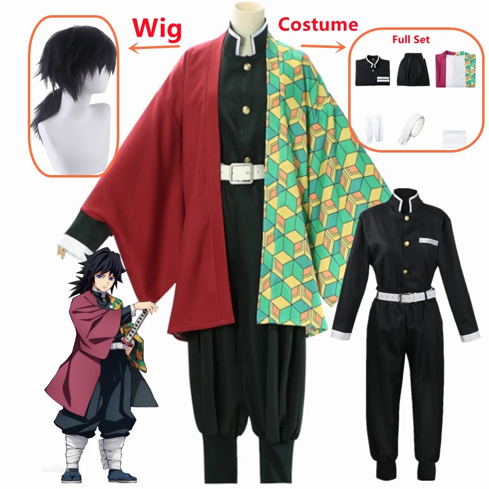 Anime Cosplay Tomioka Giyuu Demon Slayer Kimetsu no Yaiba Costume Adult Kids Clothes