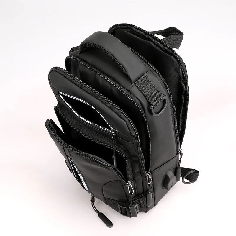 Cross Border Exclusive For New Men'S Multi-Functional Chest Bag, Fashionable Casual One Shoulder Diagonal Waterproof Space Cloth