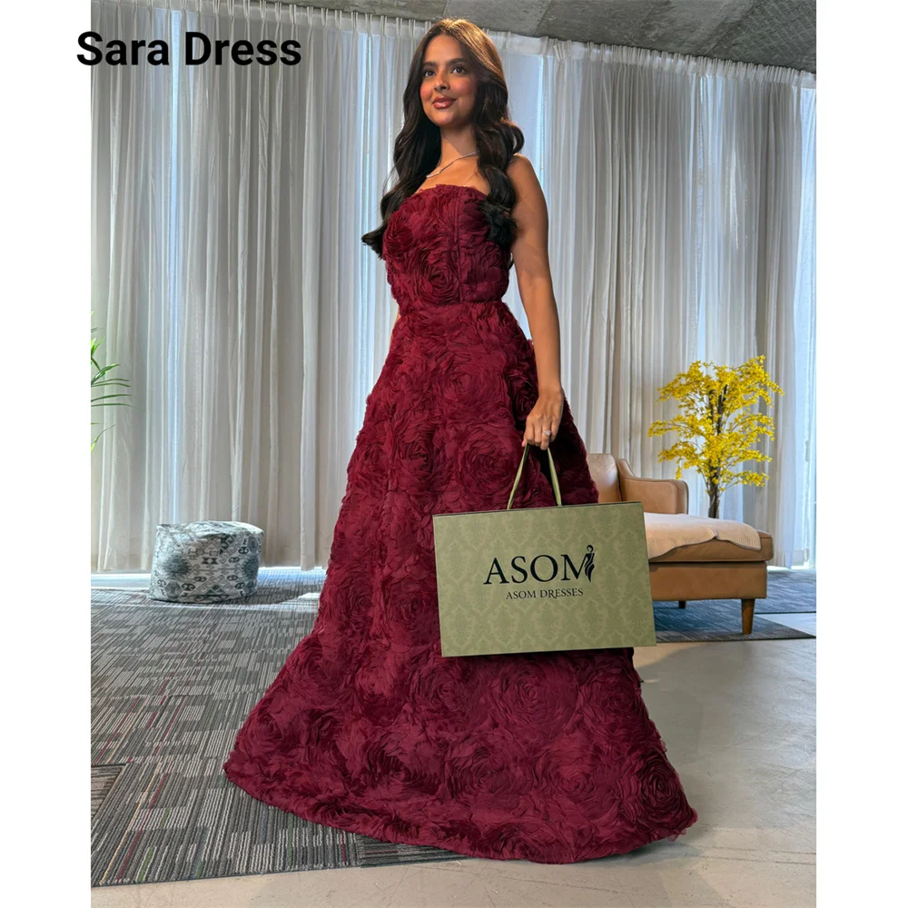 Вечернее платье Sara Custom красного цвета, фасон А-силуэт, без рукавов, в пол, для женщин, для свадеб, коктейльных вечеринок, роскошных мероприятий, элегантное платье (art.: 3920da00da5ff) - 3920da00da5ff