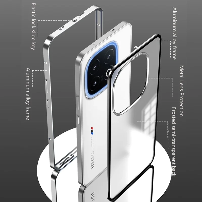 Металлический чехол для телефона с защитой объектива и пряжкой IQOO 12 13 Neo 10 9S Pro Plus Z7