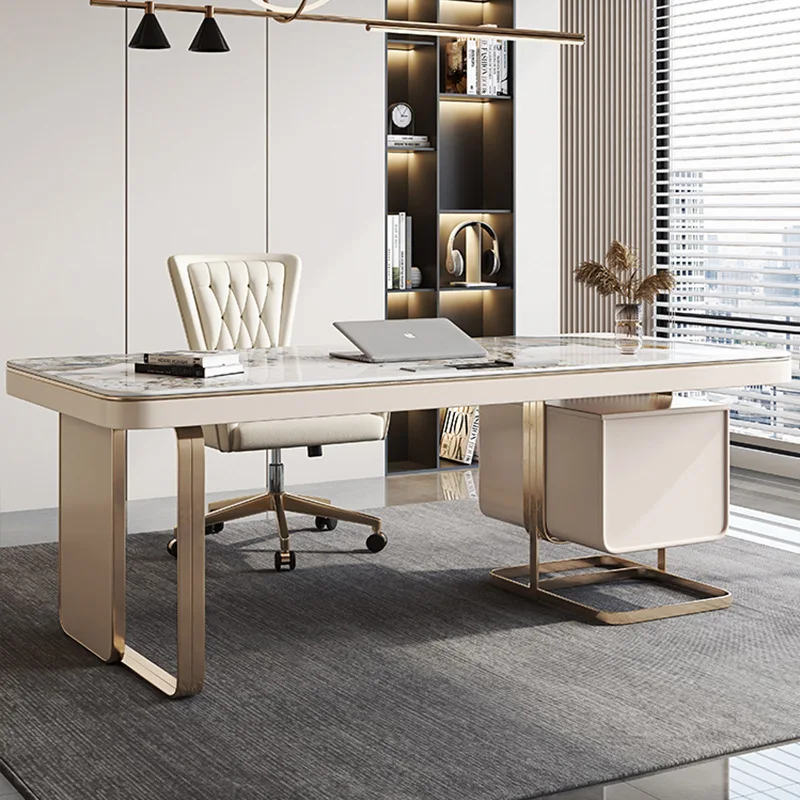 

Desk light luxury modern simple style high-end rock board office desk chair computer desk designer desk study desk