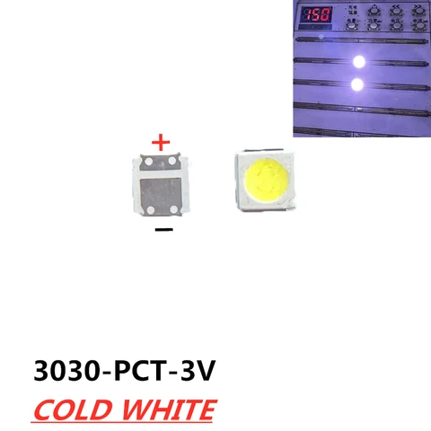 100 шт. для lextar светодиодный подсветка 1 Вт 3030 3 в холодный белый 80-90LM ТВ применение Новый Lextar PCT светодиодный 3 в