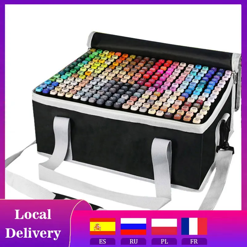 

30/80/168/262 Colors Double Headed Marker Pen Set Sketching Oily Tip Alcohol Based Markers for Manga Drawing School Art Supplies