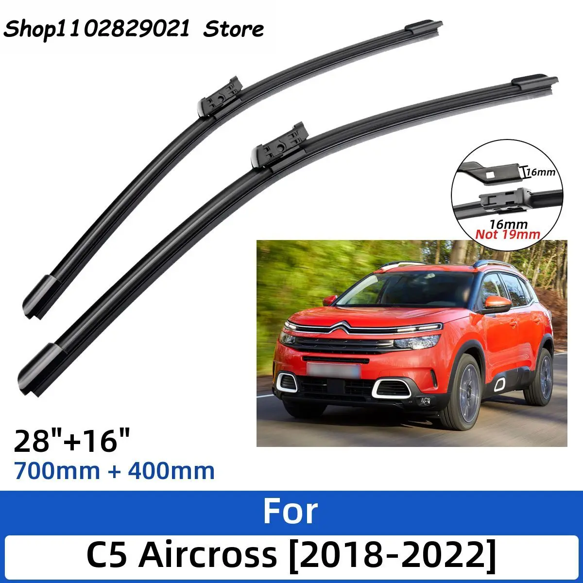 

2PCS For Citroen C5 Aircross 2018-2022 28" 16" Front Wiper Blades Windshield Windscreen Window Cutter Accessories2019 2020 2021