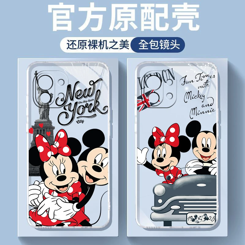 

Mickey Minnie London For Xiaomi Mi 13 12 11 10 11T 10T 9T 9 8 Note 10 Ultra Pro Lite Silicone Transparent Phone Case Coque Capa