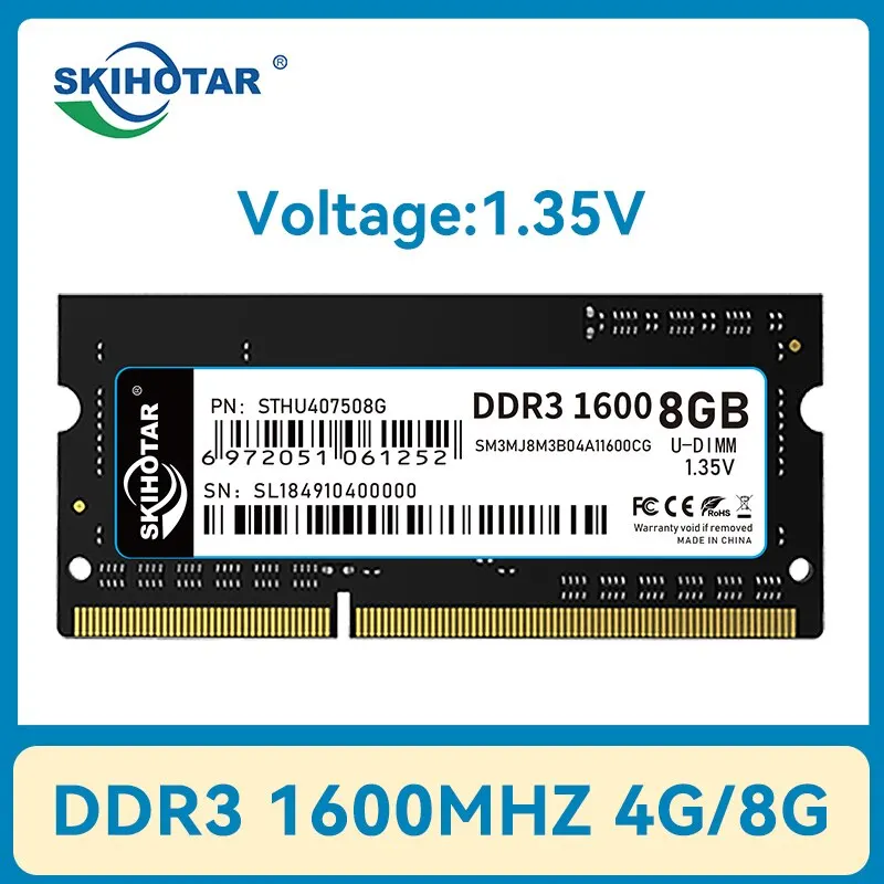 SKIHOTAR оперативная память DDR3 SoDimm модуль памяти для ноутбука DDR3 4 ГБ 8 ГБ 1333 МГц 1600 МГц PC4 оперативная память