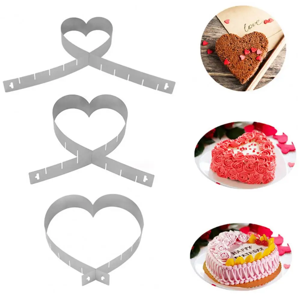 

Dessert Mold Fancy Stainless Steel Adjustable Cake Mold Heart-shaped Cake Mold