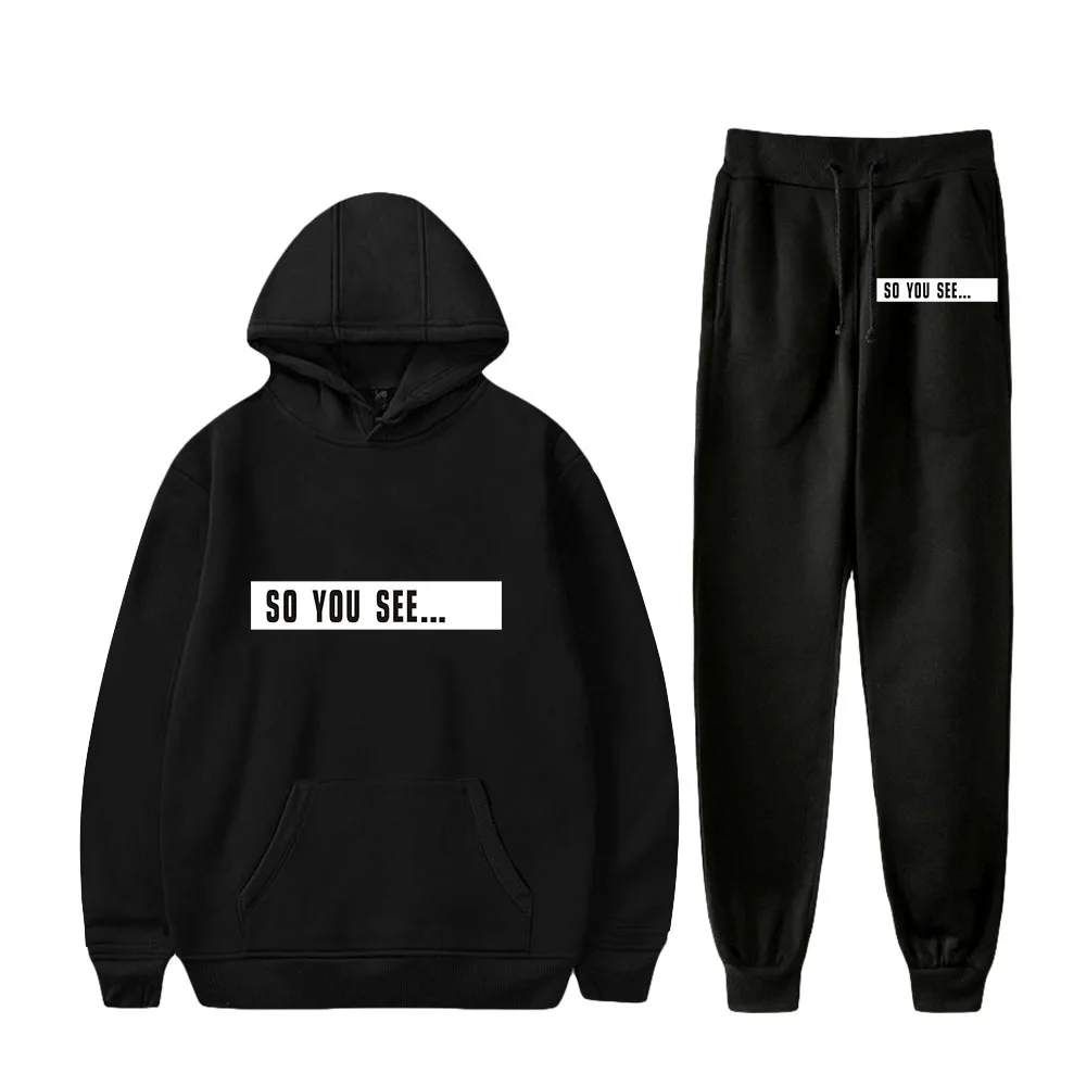 

So You See Dhar Mann Merch Men's Sportswear Sets Casual Tracksuit Two Piece Set Top and Pants Sweat Suit Male Sporting Suits