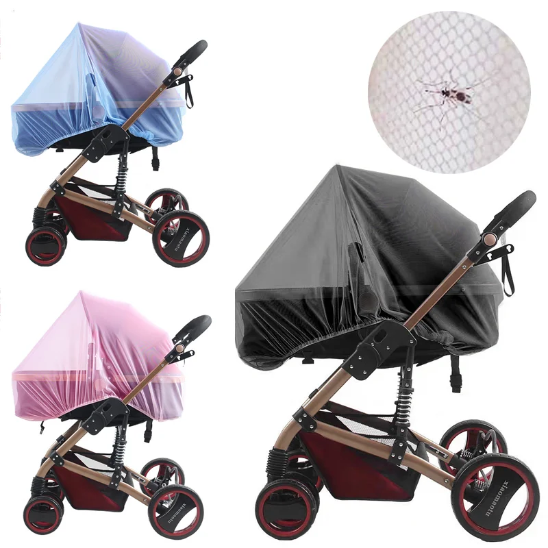 

Zipper Type Fly Protection Accessories Children's Crib Summer Mesh Carriage Full Cover Foldable No-mount Trolley Mosquito Cover