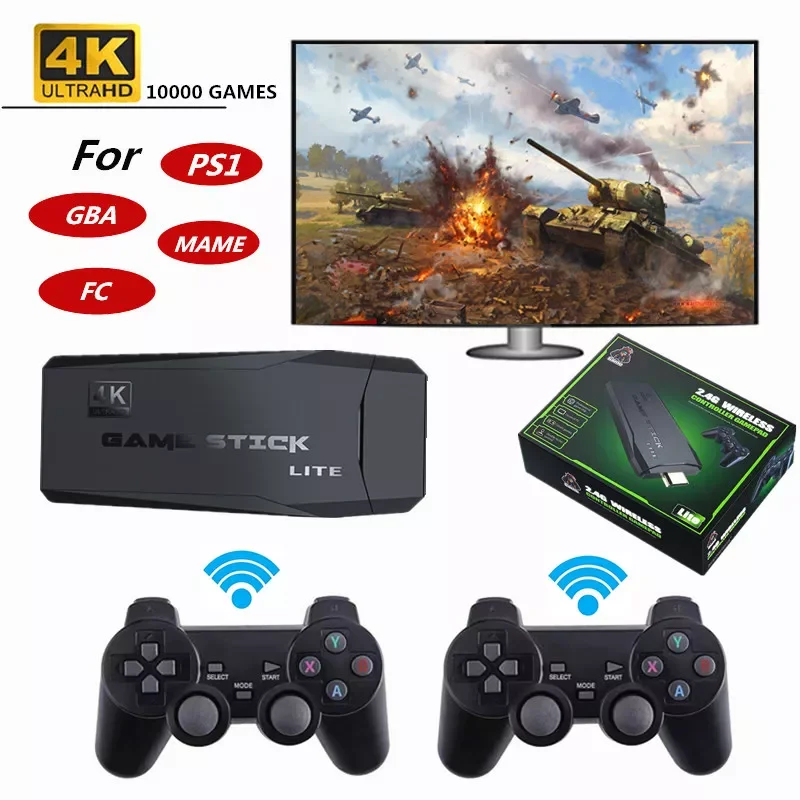 

4K Video Game Console Built in 620/818/10000 Classic Games Retro Console Wireless Controller AV/ Output game box