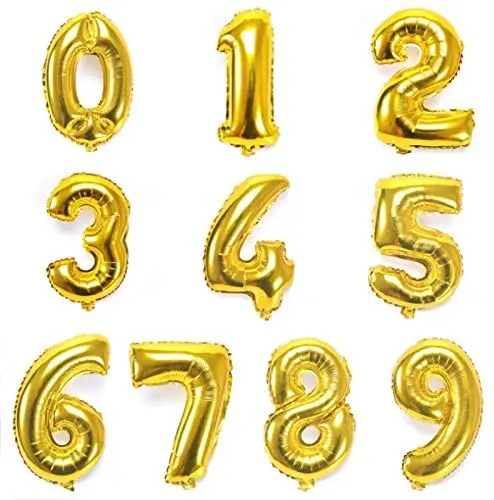 

16inch Aluminium Foil Gold Number Balloon Birthday Wedding Party Suplies Decorations Foil Balloons Kid Boy toy Baby Shower
