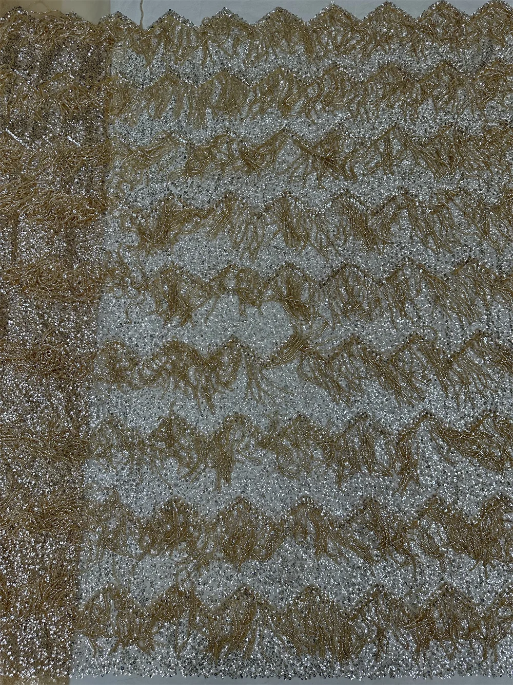 Роскошная африканская тюль с кисточками и бисером кружевная ткань 2024 высокое