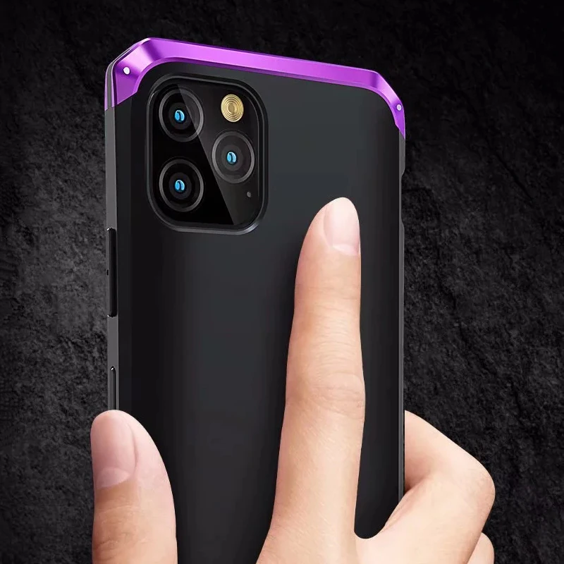 Luxury Metal Aluminum Alloy Hard Matte Pc Hybrid Armor Phone Case For Iphone 13 12 11 Pro Xs Max X Xr Shockproof Back Cover