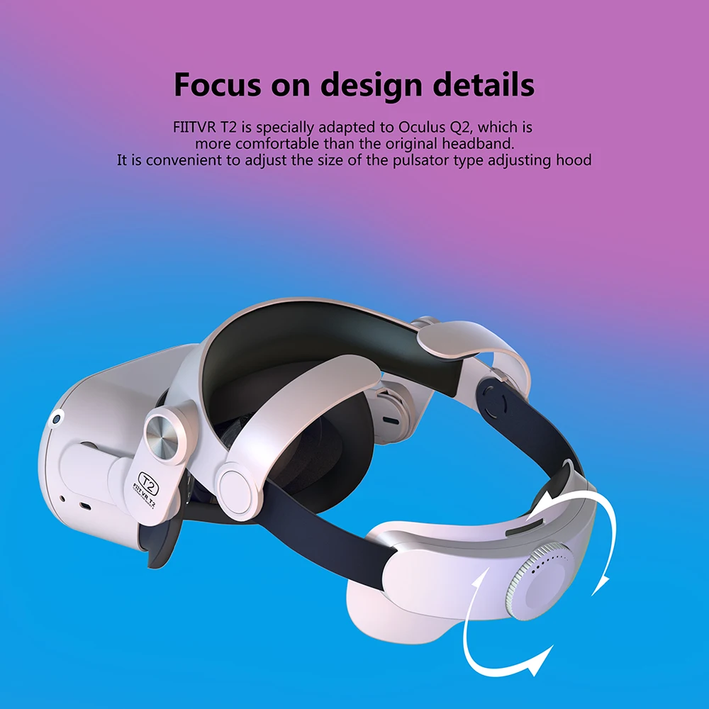 Head Strap For Oculus Quest 2 VR Glasses FIITVR T2 Adjustable Improve Comfort Halo Elite Strap For Quest2 Headset Accessories
