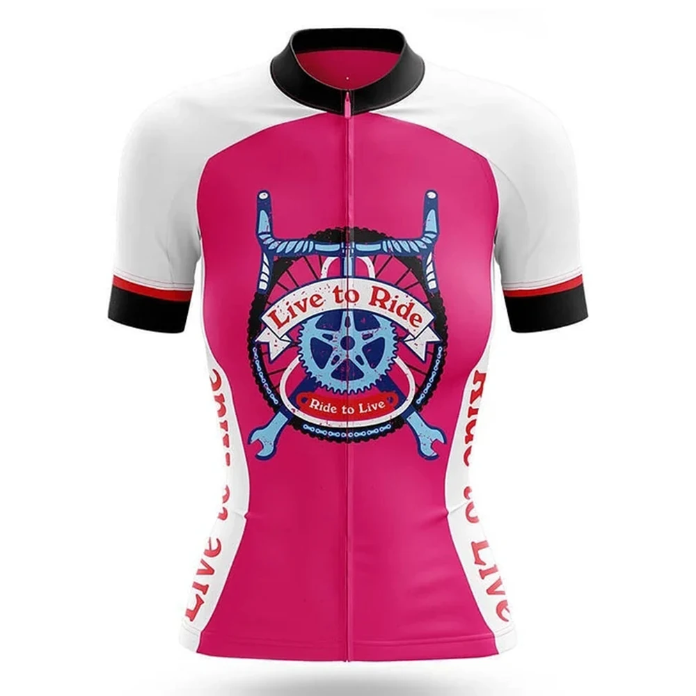

Футболка женская велосипедная с коротким рукавом для езды на велосипеде