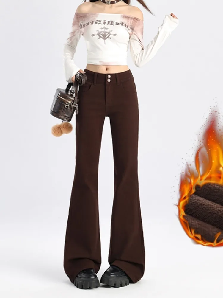 FINEWORDS винтажные повседневные джинсы-клеш с высокой талией женские корейские