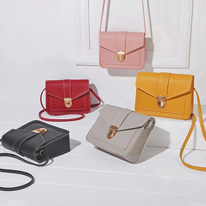 

Fashion Small Crossbody Bag for Women Mini PU Leather Shoulder Bag Messenger Bag for Girl Solid Color Handbag Ladies Phone Purse