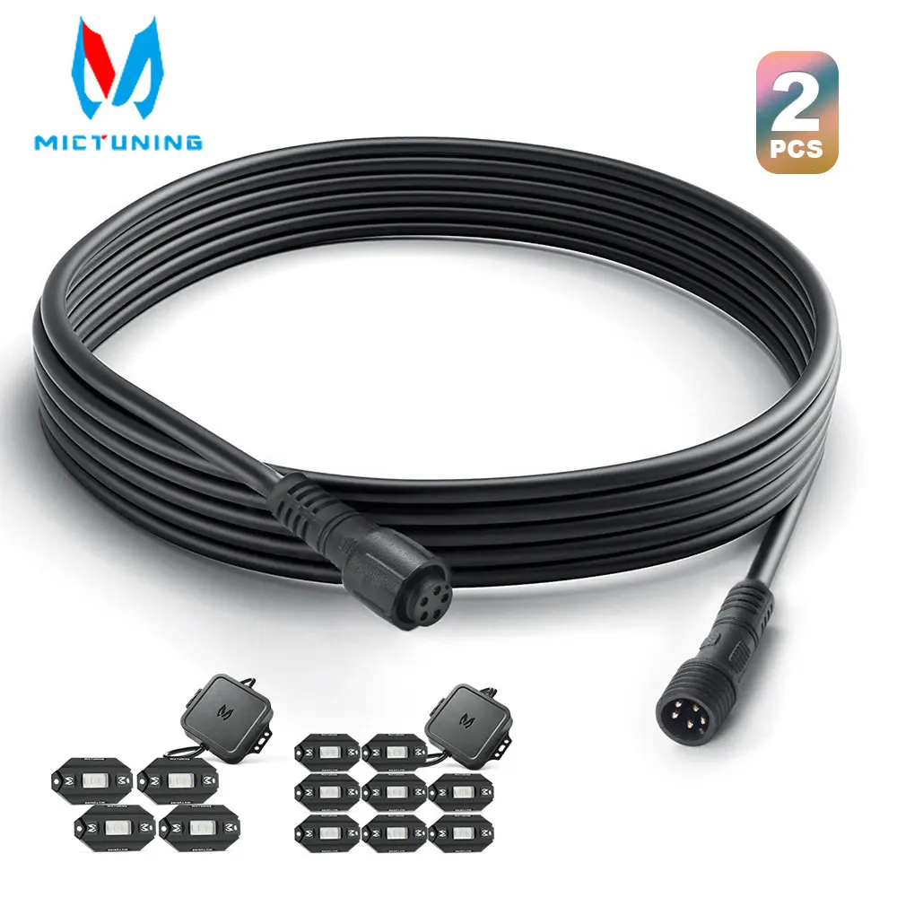 

MICTUNING C1 C2 10 футов Удлинительный кабель Провод для 4 и 8 капсул RGB Светодиодные рок-подсветки Для светодиодной ленты Камера видеонаблюдения Маршрутизатор Bluetooth
