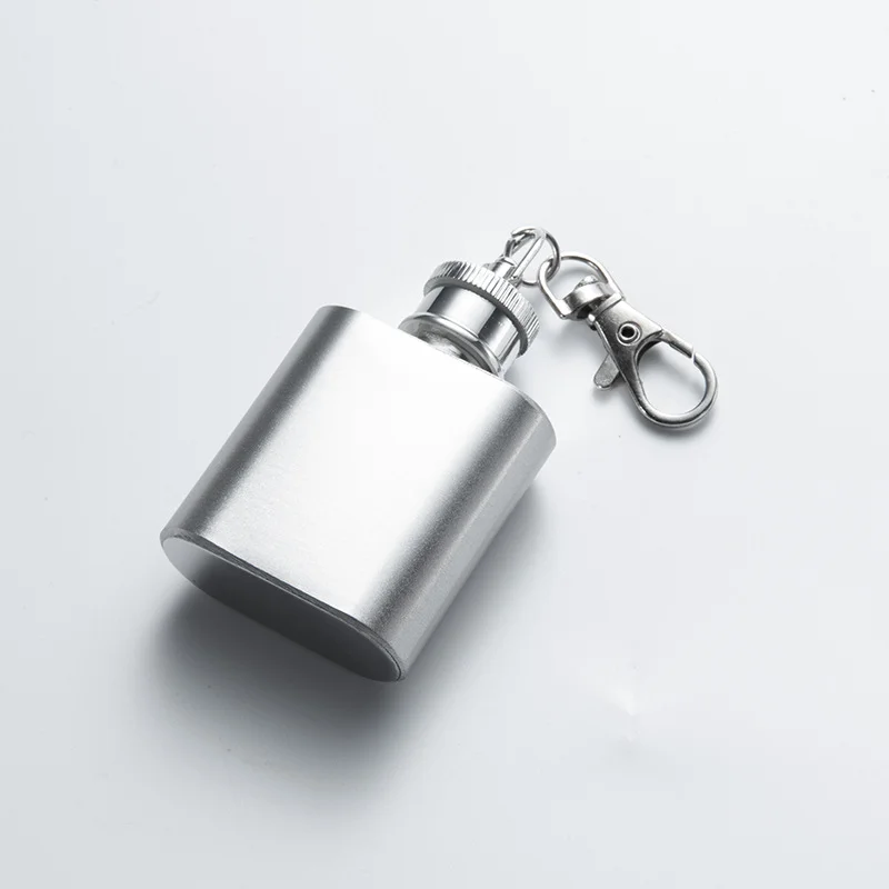 

Wholesale Portable Outdoor Stainless Steel 1oz Wine Bottle Small Wine Bottle Portable Key Chain Metal Water Bottle