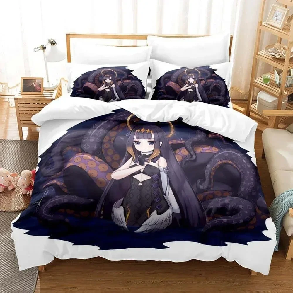 Новый комплект постельного белья с 3D принтом аниме Ninomae Ina'nis-inART одинарный