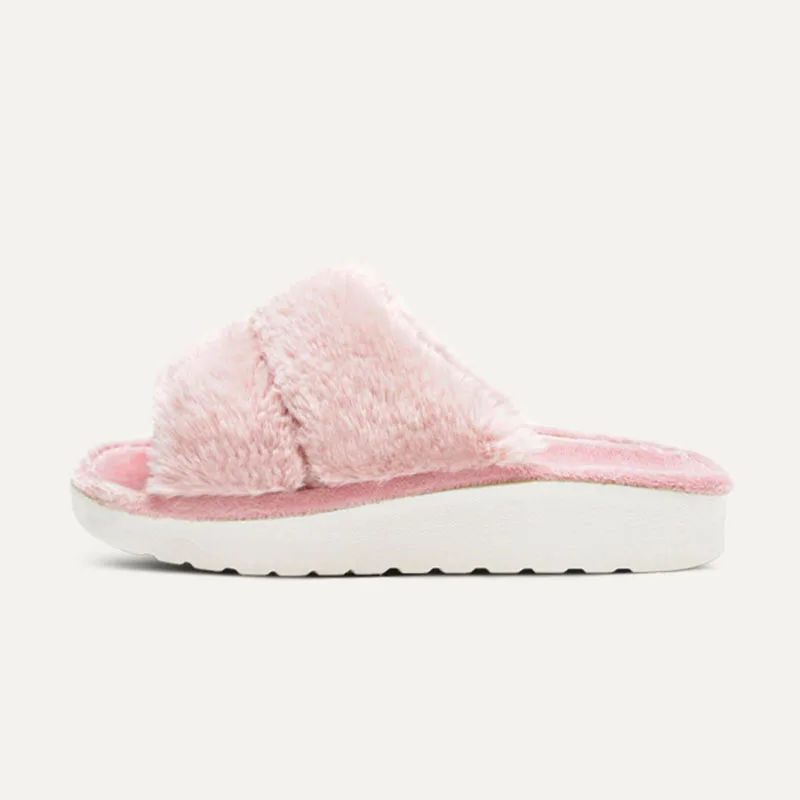 

New Winter Slippers Women Thick Bottom Platform Slippers Furry Ins Fashion Flip Flops Fleece Slippers Women Shoes