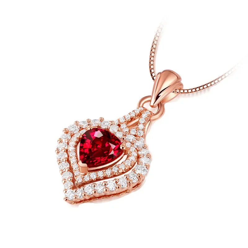 Натуральный рубиновый кулон из розового золота 14K, ювелирное украшение для женщин, изысканные украшения, подвеска из розового золота 14K (art.: 3920db56d7fbd) - 3920db56d7fbd