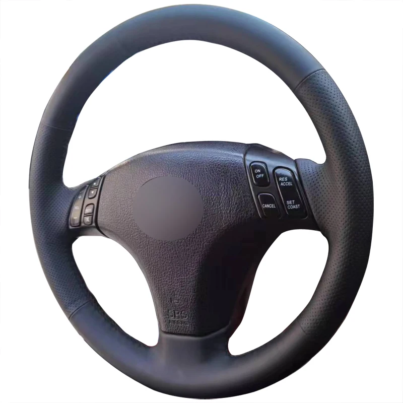 

Чехол рулевого колеса с ручным шитьем, кожаный Противоскользящий чехол из микрофибры для 2004 2005 Mazda 3, автомобильные аксессуары