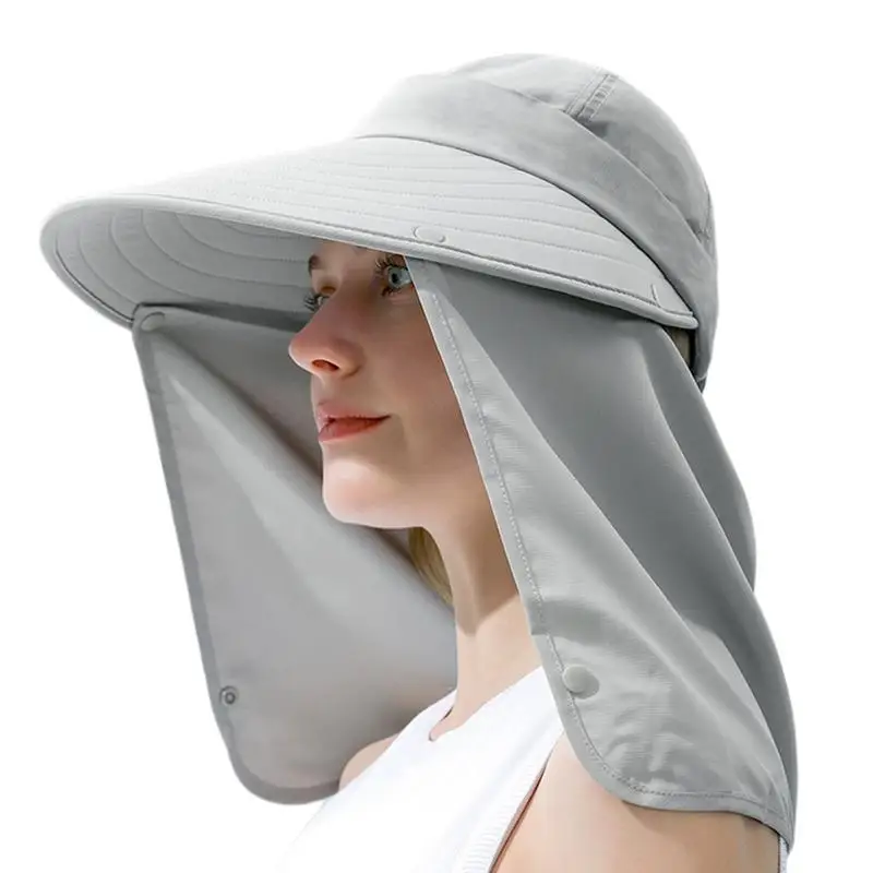 

Fishing Hat With Neck Flap Cover Outdoor UV Sun Protection Wide Brim Hat With Face Cover & Neck Flap Sun UV Protection Summer