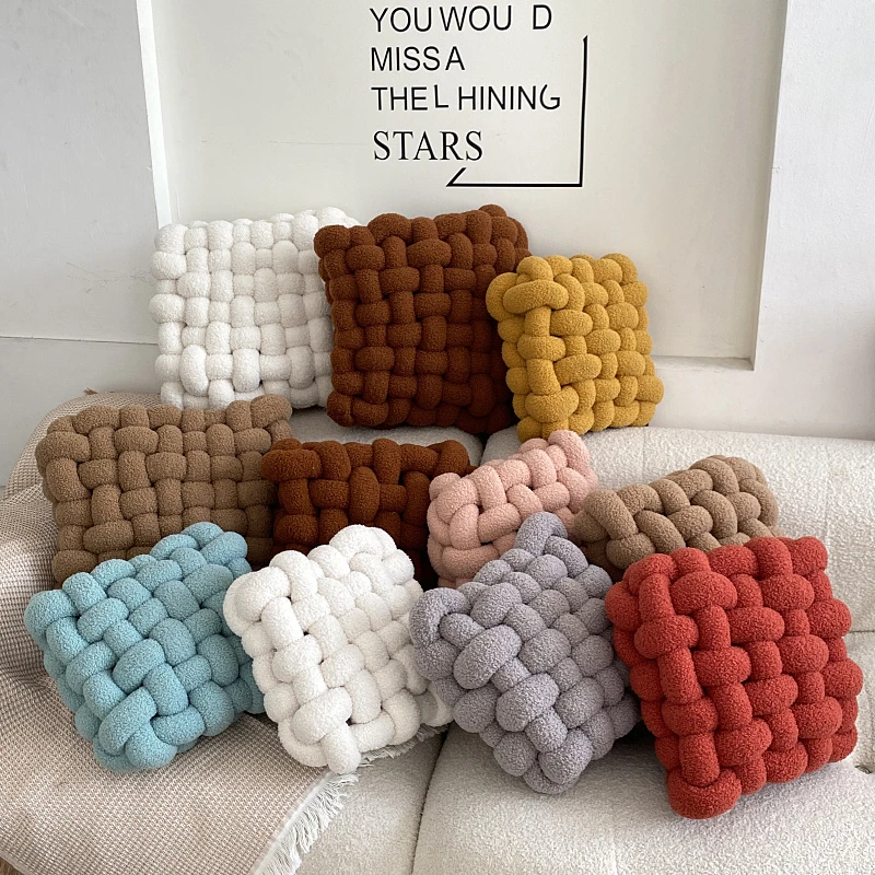 

Nordic Square Lamb Fleece Seat Cushion Soft Comfortable Chair Cushion Sofa Back Cushion Living Room Decorative Throw Pillow Ins
