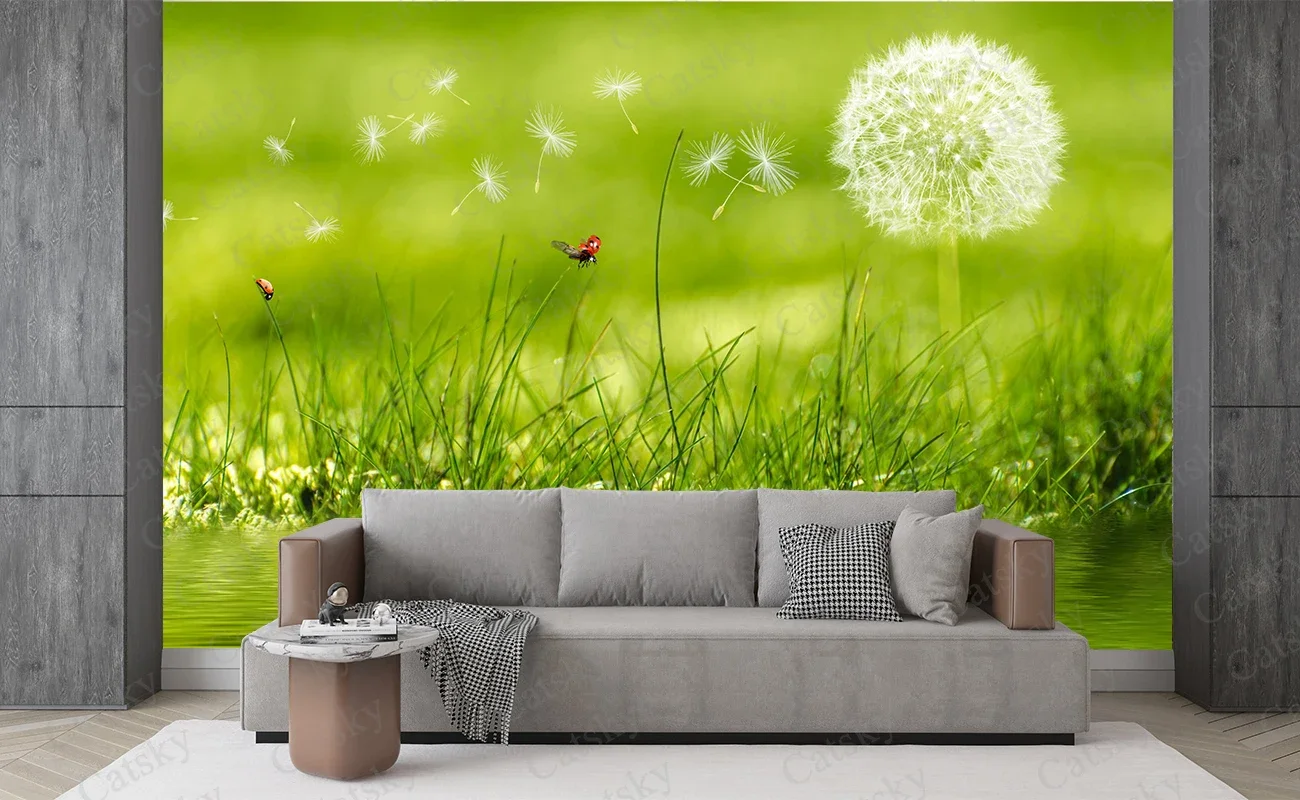 Одуванчик растительный принт бабочка настенные стикеры Дети Детская комната