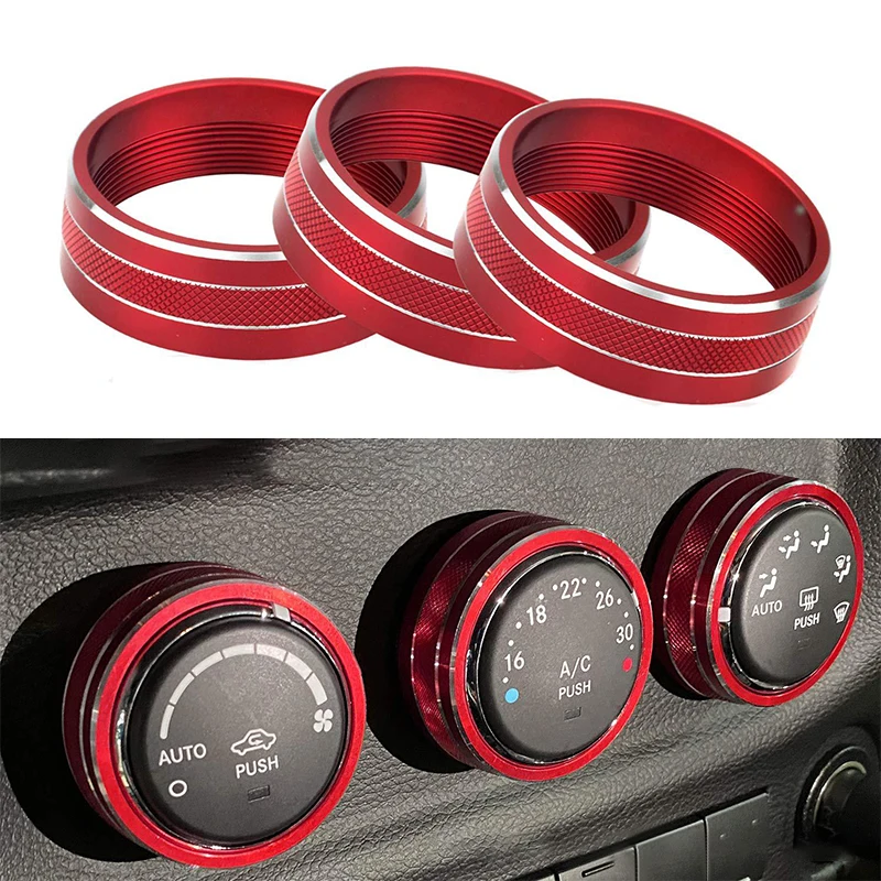 

Car Air Conditioners Control Knob Trim For Jeep Wrangler Compass Renegade Patriot Decorative Cover For DodgeChallenger