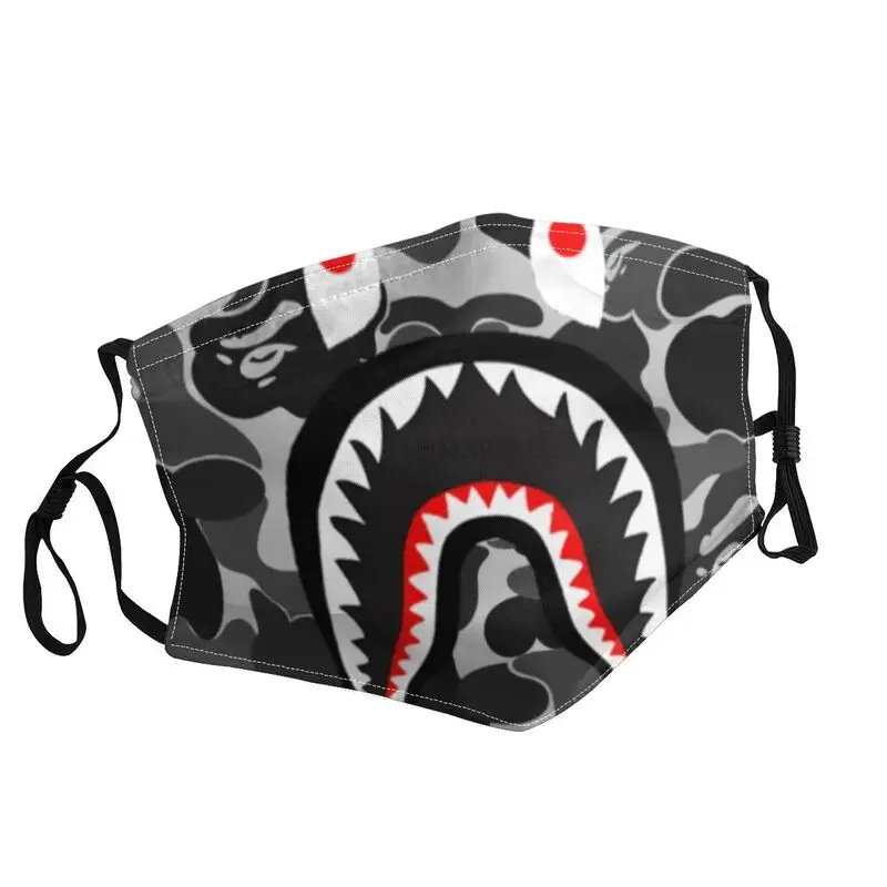 

Дышащая камуфляжная маска Bape Shark для лица, маска с камуфляжным рисунком для мужчин и женщин, Пыленепроницаемая