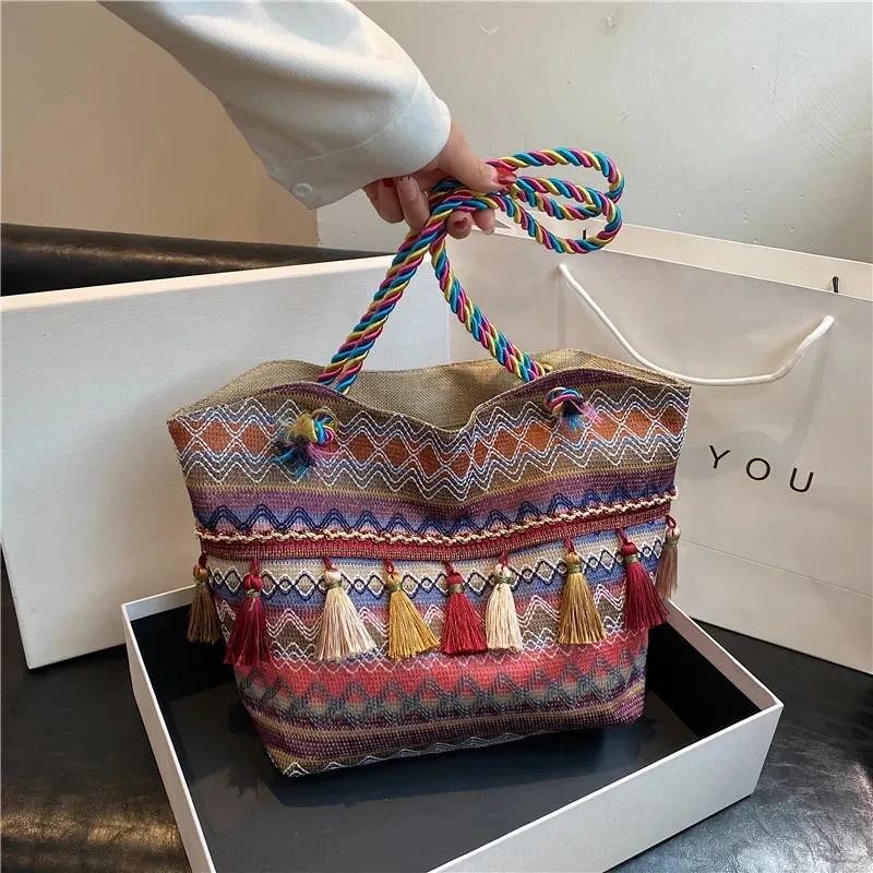 

Vintage Women Shoulder Bag Bohemian Fringe Women's Handbags Tassel Bag