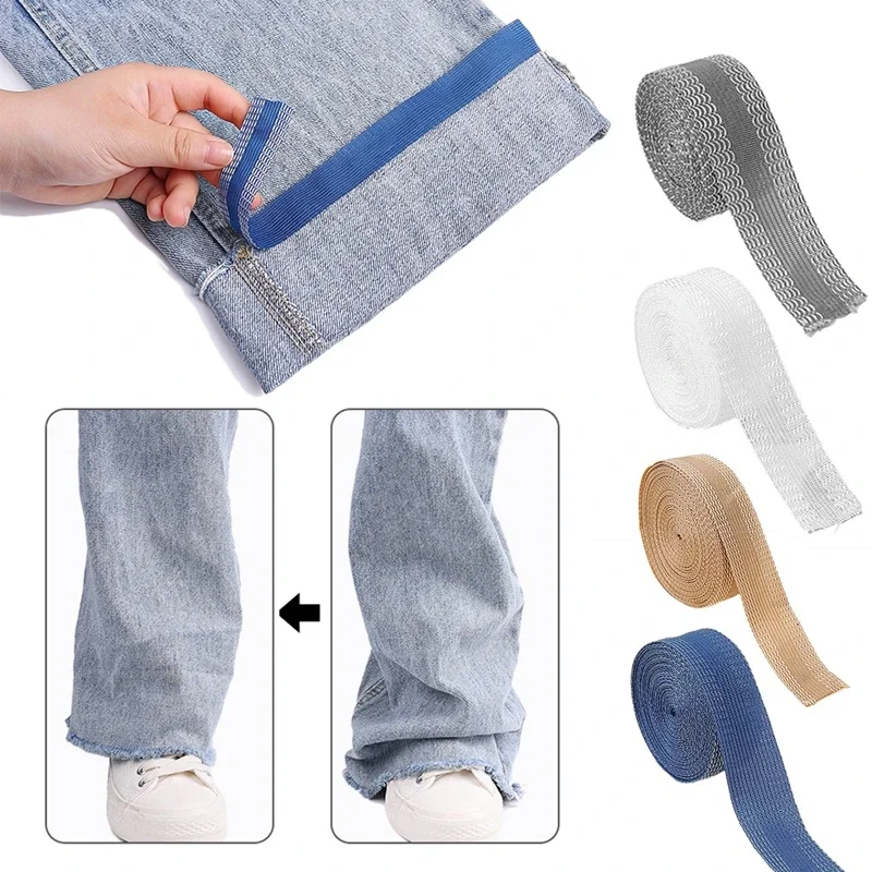 

Самоклеящаяся лента для завязывания краев штанов, завязывающая клейкая лента для брюк, джинсов, одежды с регулировкой длины