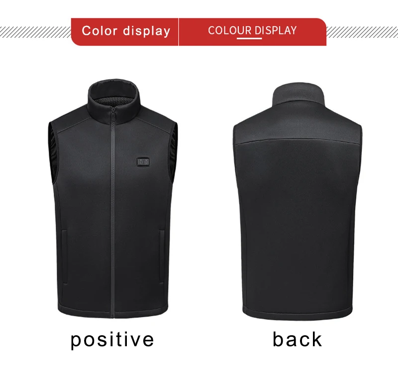 9PCS Heated Jacket Fashion Men Women Stand-up Collar V Neck Coat Intelligent USB Electric Outdoor Thermal Winter Warm Jacket