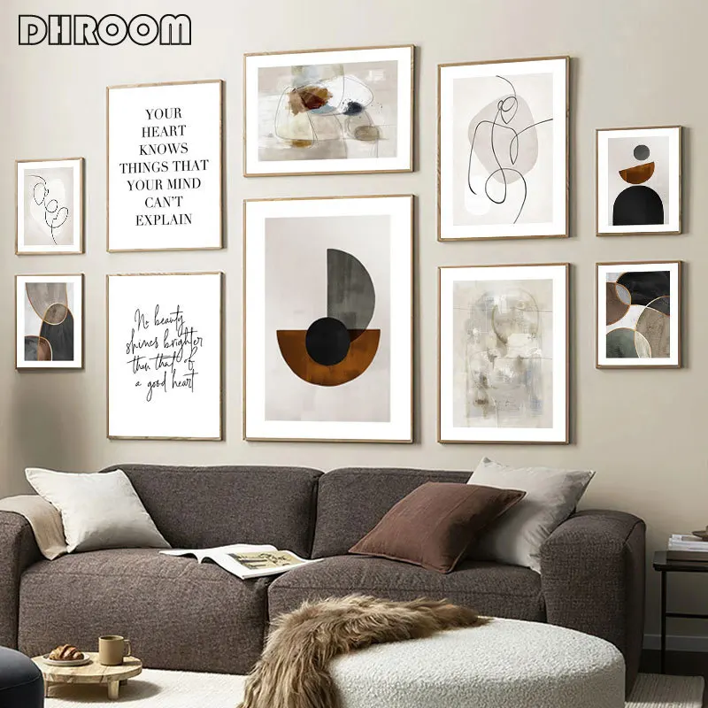 Абстрактный геометрический плакат настенное искусство скандинавский принт на