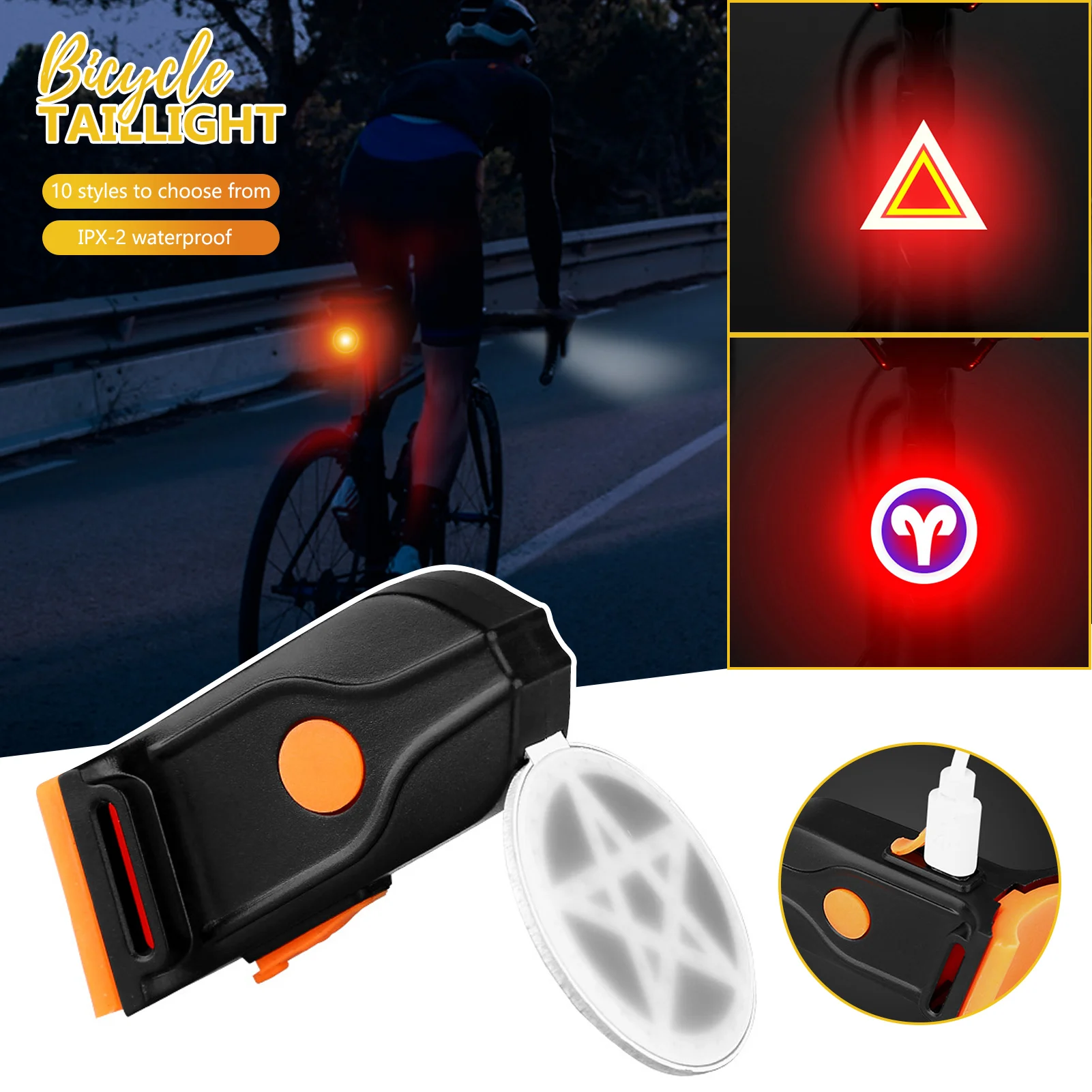 

Small Night Riding LED Bike Taillights Rechargeable Bike Rear Cycling Light For MTBs Road Bike