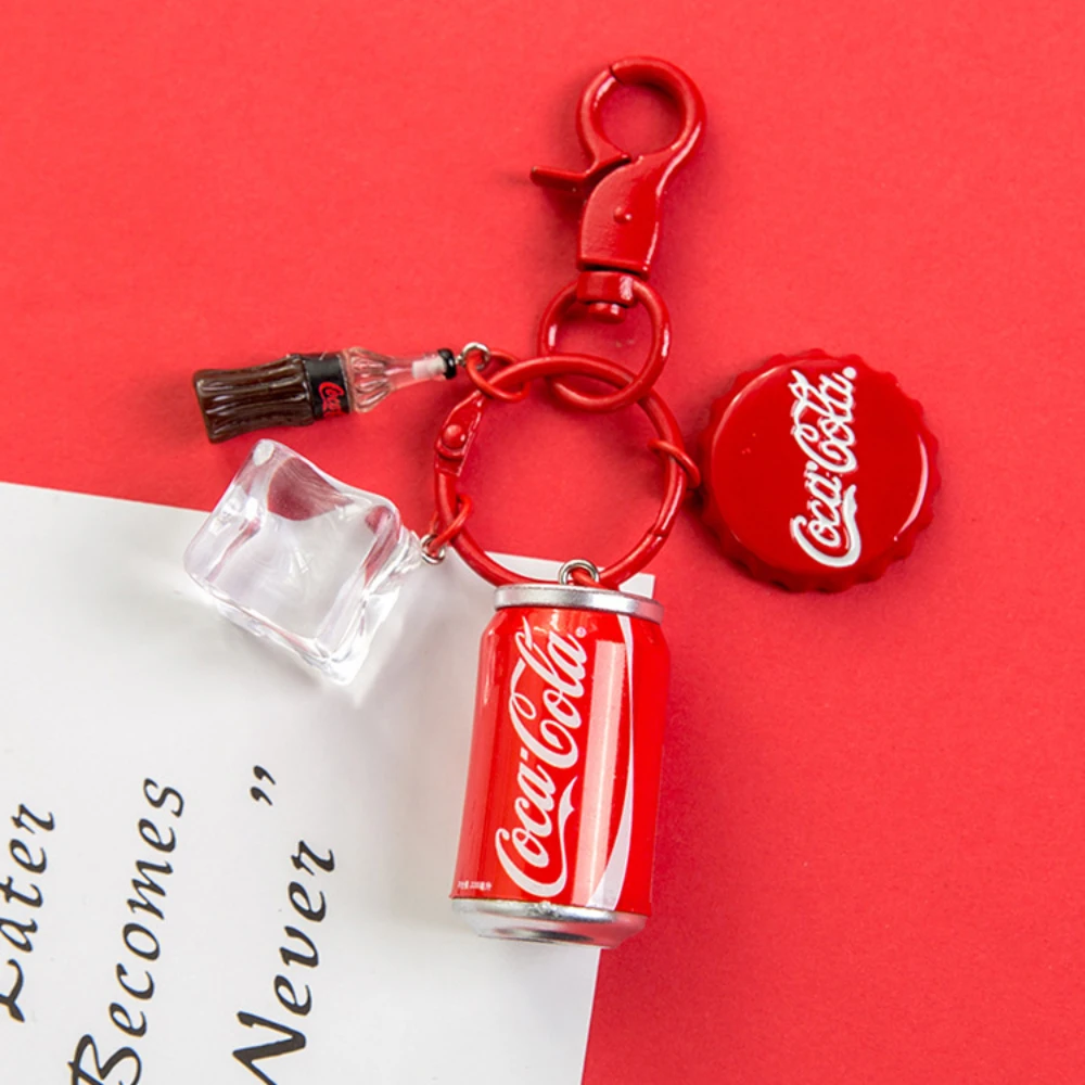 INS Creative Coke Bottle Car Keychain Trendy Fashion Couple Bags Car Phone Pendant Student Gifts Key Chains images - 6