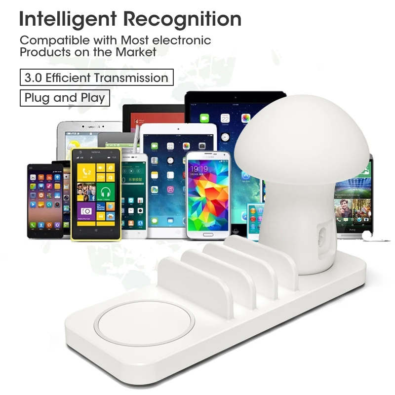 Зарядное устройство с несколькими USB-портами и светодиодной подсветкой |