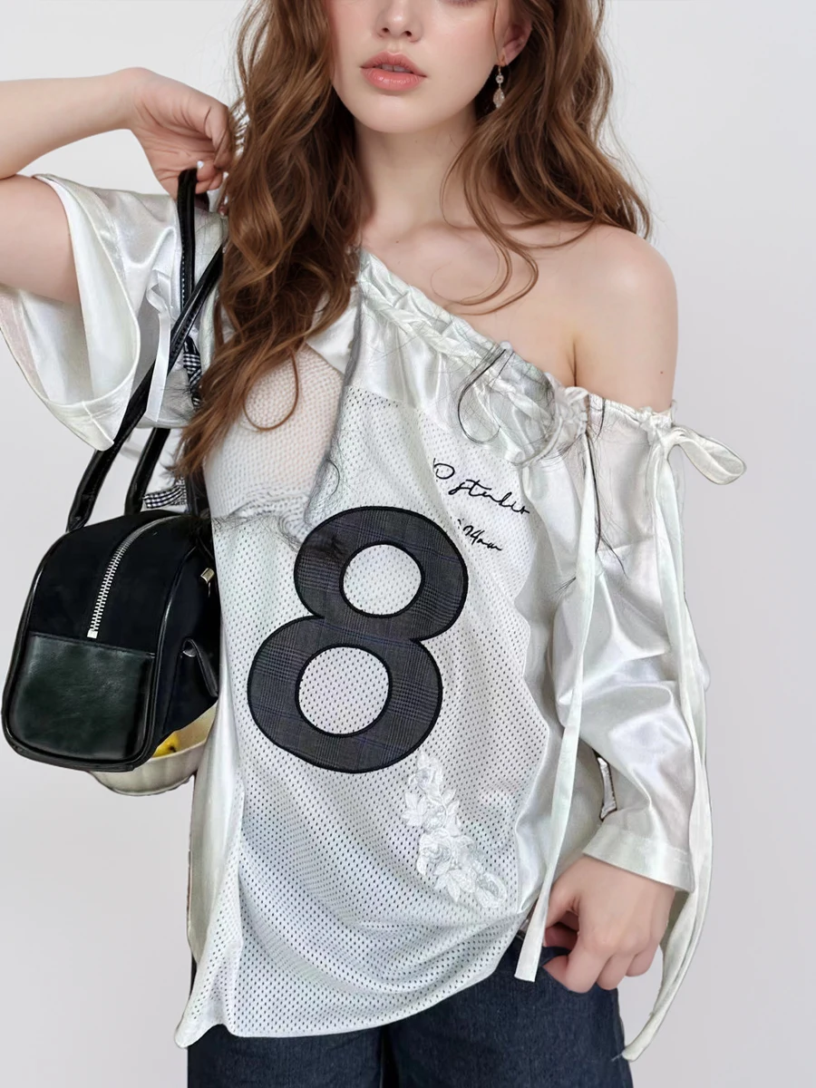 Большие размеры в наличии P Studio ɻlockcore Jerse' Яркая поверхность Лоскутная сетка