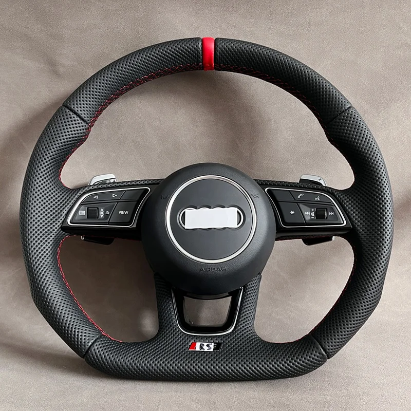 

Applicable to Audi A3 A4 A5 A6 A7 Q3 Q5 Q7 full perforated steering wheel flat bottom steering wheel movable airbag assembly