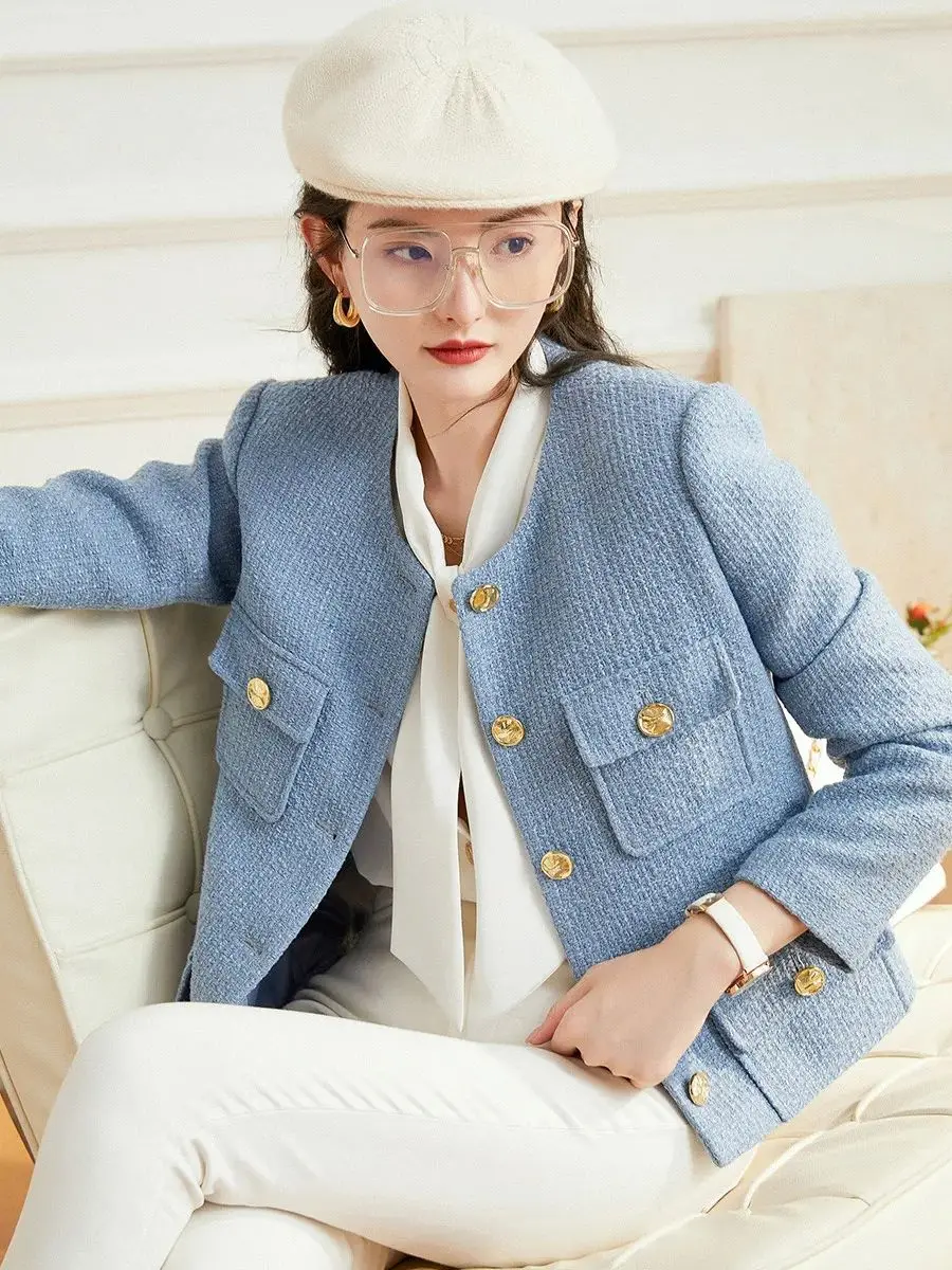 Женская куртка с круглым вырезом LOUIS YAO Элегантная Модная свободная офисная